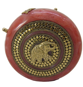Hot product <b>pink</b> Resin Acrylic Round Box Clutch & <b>Purse</b> Handmade <b>Pink</b> Vintage Clutch Bag - Product Image 1