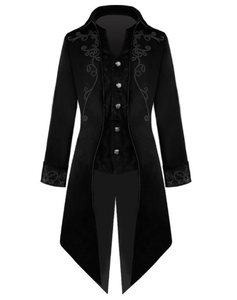 Chaqueta de Esmoquin Medieval Steampunk Unisex con Hebilla, Abrigo de Mago, Disfraz de Halloween, Carnaval, Victoriano, Poliéster - Product Image 5