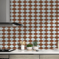 Carreaux muraux en céramique imprimés numériques Design quadrilatère 20X30cm Parquet Surface lisse et brillante pour l'intérieur pour les murs de la salle de bain