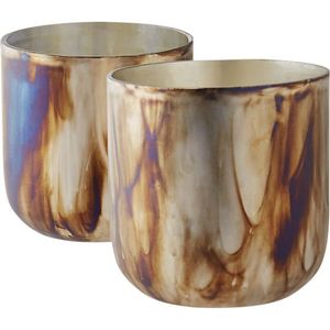 Unique Finish High Quality Home Decor Metal Planter Best Selling Table <b>Top</b> Double Shades Flower Vase Planter - Product Image 6