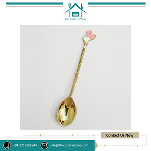 Cuchara de cubiertos de acero inoxidable Love Heart de latón de diseño real, ampliamente vendida, el principal fabricante de la India de la más alta calidad - Product Image 2