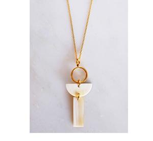 Joyería y accesorios modernos hechos éticamente hechos a mano 3 Cuerno de búfalo Collar en forma de trapecio Conjunto de regalo personal - Product Image 3