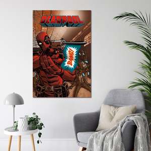 Modern for Deadpool <b>Poster</b> Bang Black Frame Paper Material for Wall Usage - Product Image 2