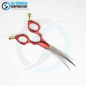 กรรไกรตัดขนสัตว์เลี้ยงแบบมืออาชีพใบมีดโค้งสแตนเลสเยอรมันสำหรับตัดขนสุนัขแมว - Product Image 3