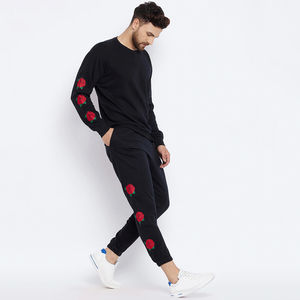 Logo imprimé de haute qualité hommes col rond 100% coton sweat jogger ensemble survêtements pour hommes avec taille et logo personnalisés - Product Image 1