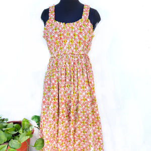 Vestido largo de estilo bohemio de algodón puro para mujer hecho a mano indio verano sin mangas ecológico y lavable - Product Image 1