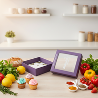 Boîtes d'emballage rigides pour gâteaux, écologiques, imperméables, biodégradables, recyclables, avec fenêtre transparente, en carton robuste, personnalisables, avec gaufrage