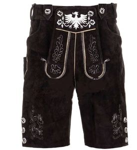 Lederhosen bavaroises pour l'Oktoberfest, coupe courte, avec motifs brodés, boutons et décorations logo, taille XS - Product Image 6