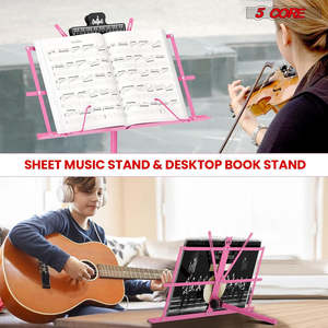 Soporte de Música Ajustable de 5 Niveles, 57 Pulgadas, Soporte de Escritorio para Partituras, Soporte de Libros Portátil Totalmente Metálico - Product Image 5