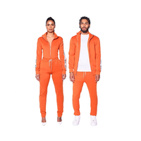 Survêtement d'été personnalisé unisexe 2 pièces en polaire Spandex/Polyester, fermeture éclair intégrale, taille élastique, respirant, coupe ajustée ou oversize