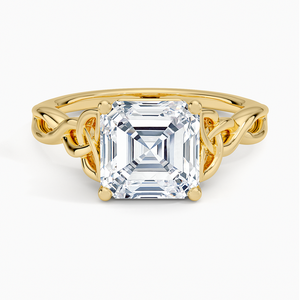 Ascher Cut 1-3 CT Center Lab Grown Diamond Engagement Ring Solitaire Three Stone Design <b>Christmas</b> Gift for Women - Product Image 1