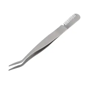Stainless Steel Makeup Eye Lashes Tweezer Extension Tools Clip <b>Applicator</b> False <b>Eyelashes</b> Tweezers - Product Image 1