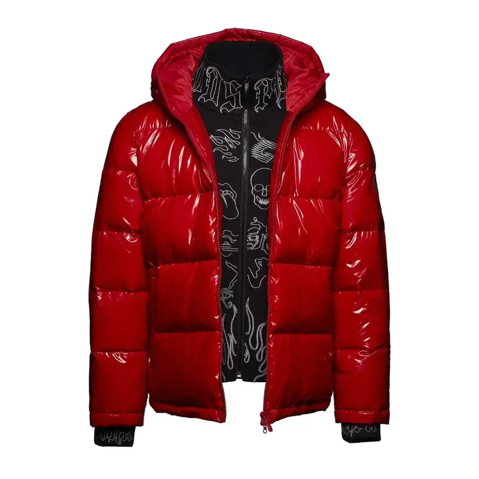 Custom Contrast Mens long Coats Nylon Bubble Puffer Jacket Coat Warm Winter Mens Jacke