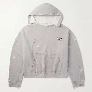 เสื้อฮู้ดดี้สไตล์ดิสเทรสสำหรับผู้ชาย สวมใส่สบาย เหมาะสำหรับแฟชั่นสตรีทและการสวมใส่แบบเลเยอร์และชุดลำลองในชีวิตประจำวัน - Product Image 1