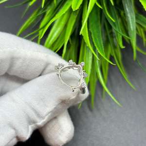 Anillo Solitario de Plata de Ley 925 con Forma de Corazón, Engaste de Puntas, 6mm 8mm 10mm, para Fabricación de Joyería DIY - Product Image 2