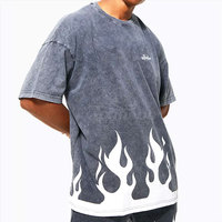T-shirt en coton/fibre de bambou délavé à l'acide pour l'été, personnalisé avec logo sur mesure, marque privée, séchage rapide, respirant