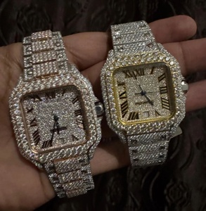 Relojes de diamantes de lujo de 41mm de alta calidad VVS Baget Diamond on Belt Moissanite Watch Iced Out para hombres de la India - Product Image 1