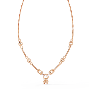 18K Gold Wedding <b>Necklace</b> with Lab Grown Round Diamond (Color <b>D</b>) for Women - Product Image 6