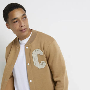 เสื้อแจ็กเก็ตผ้าขนแกะคุณภาพสูงของผู้ชายเสื้อแจ็กเก็ตเลตเทอร์แมนสำหรับฤดูหนาวแผ่นผ้ากำมะหยี่สำหรับผู้ผลิตขายส่งโดยตรง - Product Image 5