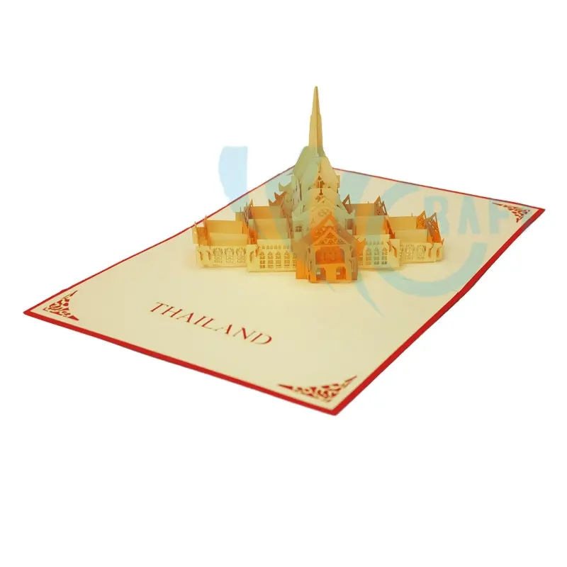 Famous building 3D pop up paper handmade cards/3D card/pop up card kirigami best seller wholesale