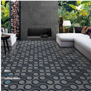 Carreau de porcelaine de salle de bain 3D de style moderne décoration de ménage unique couleur noire plancher de bois brillant pour un usage intérieur - Product Image 3