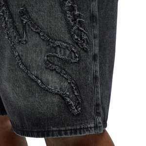 <b>Mens</b> Black Denim <b>Shorts</b> <b>Woven</b> Breathable Vintage Washed Distressed Casual Knee Length Summer <b>Shorts</b> Custom OEM Cotton - Product Image 5