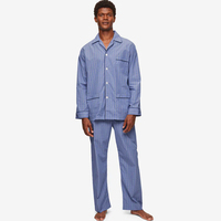 Oem erkek pamuk pijama seti kişiselleştirilmiş pijama kullanışlı göğüs cebi rahat nefes gece takım elbise özellikleri