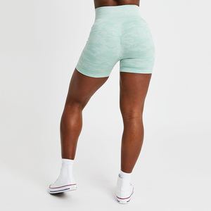 Short de yoga taille haute pour femmes OEM Short de fitness Premium à séchage rapide et respirant Couleurs unies Logo classique Techniques teintes unies - Product Image 2