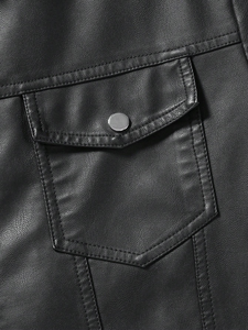 ราคาโรงงาน ขายส่ง คุณภาพสูง แจ็คเก็ตหนังมอเตอร์ไซค์ผู้ชาย โลโก้สั่งทำได้ หนังวัว ผ้าแคนวาส ซิป แจ็คเก็ตหนังสำหรับผู้ชาย - Product Image 4