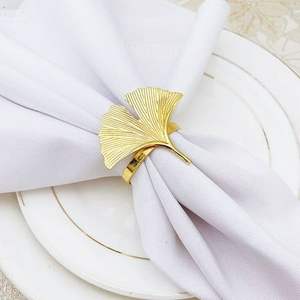 Elegante servilletero de metal con acabado dorado para granja rústica, banquete de boda, cena festiva, accesorio de decoración para eventos - Product Image 1