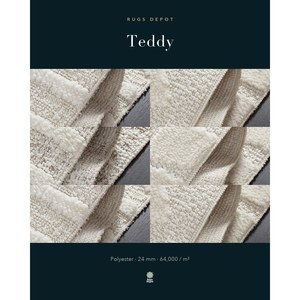 พรมโพลีเอสเตอร์ขายส่ง TEDDY TD002 สีขาว ผลิตด้วยเครื่องจักร พรมตุรกี สำหรับห้องนั่งเล่น โครงการโรงแรม - Product Image 3
