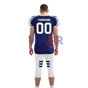 Uniformes de football américain pour hommes, sublimés, de haute qualité, 100 % polyester, respirants, anti-transpiration et antibactériens, vente en gros - Product Image 3
