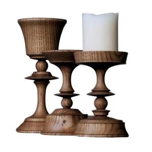 Portavelas de madera de acacia hecho a mano para mesa de salón, candelero, centros de mesa de boda y decoraciones de mesa, decoración del hogar - Product Image 6