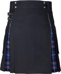 Écossais pour hommes Kilt mode décontracté rétro Style écossais poche jupe plissée personnalité traditionnelle Kilts motif à carreaux jupes - Product Image 3