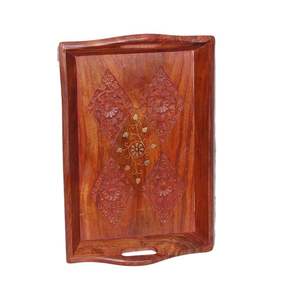 Bandeja de madera de estilo moderno para la decoración del hogar, bandeja de madera de mango ligera para facilitar el transporte para la decoración del hogar - Product Image 4