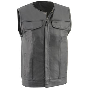 <b>Mens</b> Motorcycle Biker Riding Breathable Casual Winter Leather Washed Customizable <b>Vest</b> Adjustable Windproof High Quality Stylish - Product Image 2