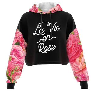 Precio de venta en línea Sudaderas con capucha recortadas para mujeres Sudaderas con capucha recortadas hechas en Pakistán para mujeres Sudaderas con capucha recortadas de diseño personalizado para mujeres - Product Image 1