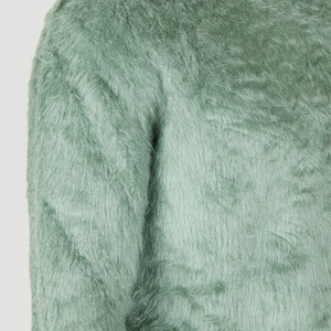 Suéter de Punto Verde para Hombre, Personalizado OEM y ODM 2025, Suéter de Mohair Transpirable de Manga Larga para Invierno - Product Image 4