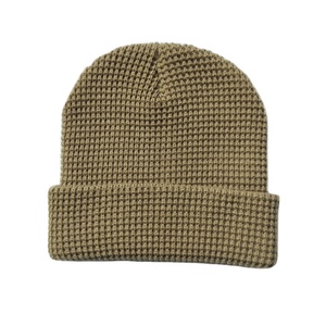 หมวกวาฟเฟิลถักสำหรับผู้ชายหมวกบีนนี่มีโครงถักลาย3D สำหรับฤดูหนาว - Product Image 5