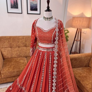 Nueva moda de alto grado de color rojo bordado atractivo vestido de fiesta malayo Top Palazzo en precio asequible - Product Image 4