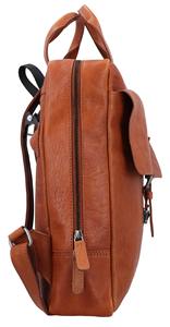 Sac à dos convertible en cuir marron, sacoche de vélo, sac à dos vintage unisexe pour ordinateur portable, doublure en coton, fermeture éclair, cuir véritable - Product Image 5