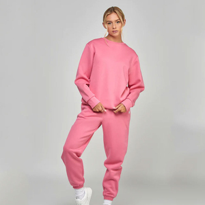 Chándal de moda de gran tamaño con cremallera para mujer, chándal personalizado de talla grande con hombros caídos, chándal ligero de invierno - Product Image 2