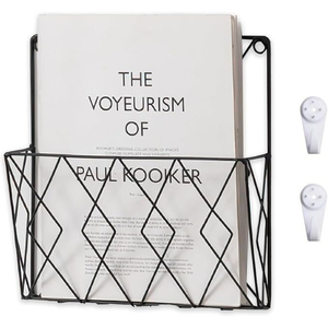 Nouveauté Étagère à livres en métal fer, présentoir de magazines pour la décoration de la maison et du bureau, finition noire, porte-revues - Product Image 6