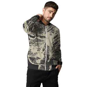 Chaqueta Bomber de Invierno para Hombre, Informal, Ligera, Impermeable, con Cremallera, Diseño Moderno Estampado, Estilo Urbano - Product Image 6