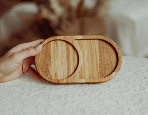 Plato de Servir Rectangular Clásico de Madera de Acacia Pintado a Mano, Ecológico, Apto para Lavavajillas, de Grado Alimenticio, para Regalos - Product Image 3