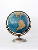 Globe terrestre Art Déco fait main vintage, objet décoratif éducatif de géographie, décoration de bureau, ornement de bureau, Circa