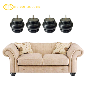 Ensemble de 4 pieds de table de canapé en bois massif moderne design rond pour hôtel et lit installation durable et facile - Product Image 1