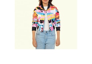 Veste bomber décontractée de style baseball, en tissu matelassé, à lettres, pour femmes, vente chaude - Product Image 3