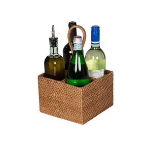 Cesta cuadrada de mimbre y ratán ecológica, tejida a mano, con asa, solución de almacenamiento artesanal para pedidos al por mayor. - Product Image 4