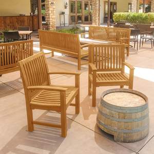 Fauteuil Gavi en teck massif de haute qualité avec finition naturelle pour l'extérieur ou l'intérieur - Product Image 4